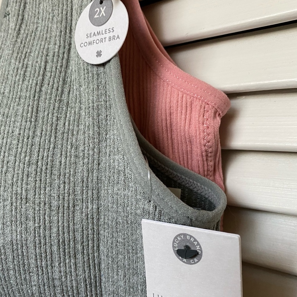 Lucky Brand ribbed seamless comfort lounge bras - Picture 2 of 8
